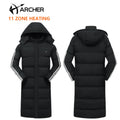 2025 Heating Jacket Rechargeable Smart Heating Winter Waterproof Jacket Mens Long Sleeve Hoodie Warming Heated Down Jacket