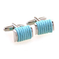 Wholesale Blue Fabric Rope Elegant Cufflinks Custom Mens Suit Shirt Fashion Accessory Wedding Tuxedo Trendy Jewelry Gift Set