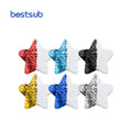 BestSub Wholesale Personalized Star Sublimation Blanks Flip Sequins Adhesive Black Base