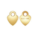 1/20 14K Stamped Solid Gold Filled 3.5*4.6mm Heart Shaped With 1mm Hole Pendant Charms Bracelet Necklace Tail Chain
