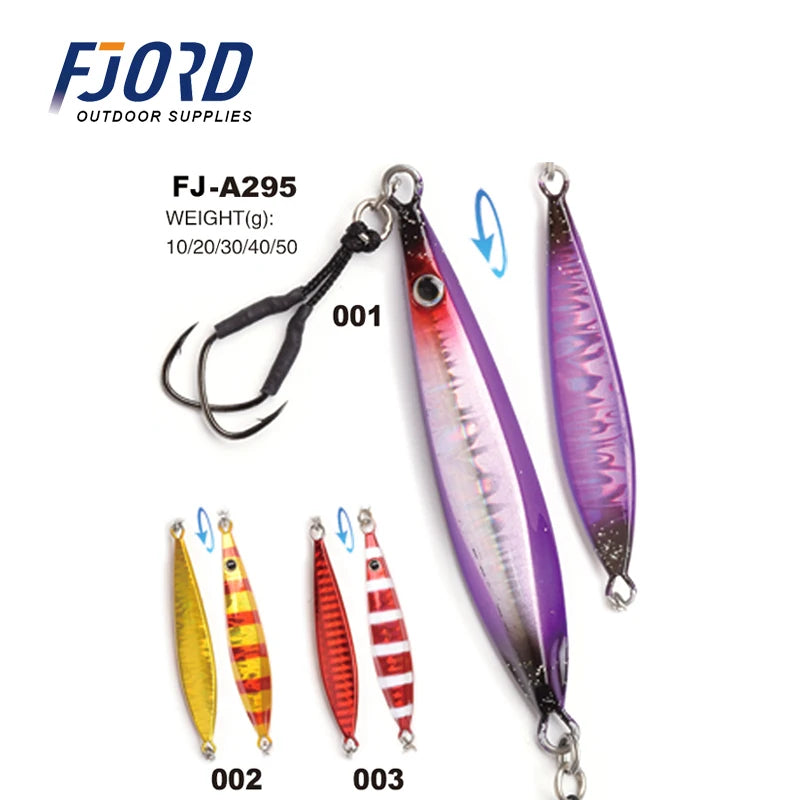 FJORD Fishing Slow Jigging Lure 10g/20g/30g/40g/50g Metal Jig Head Lure 60gcustomize