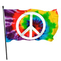 Peace Sign Tie Dye Banner Outdoor Garden Decor Porch Lightweight Banner - UV Resistant Fade
