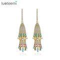 LUOTEEMI Tassel Woman Large Jumka Earing Indian Dangle Unique Jewellery Jhumka Fashion Jewelry Earrings