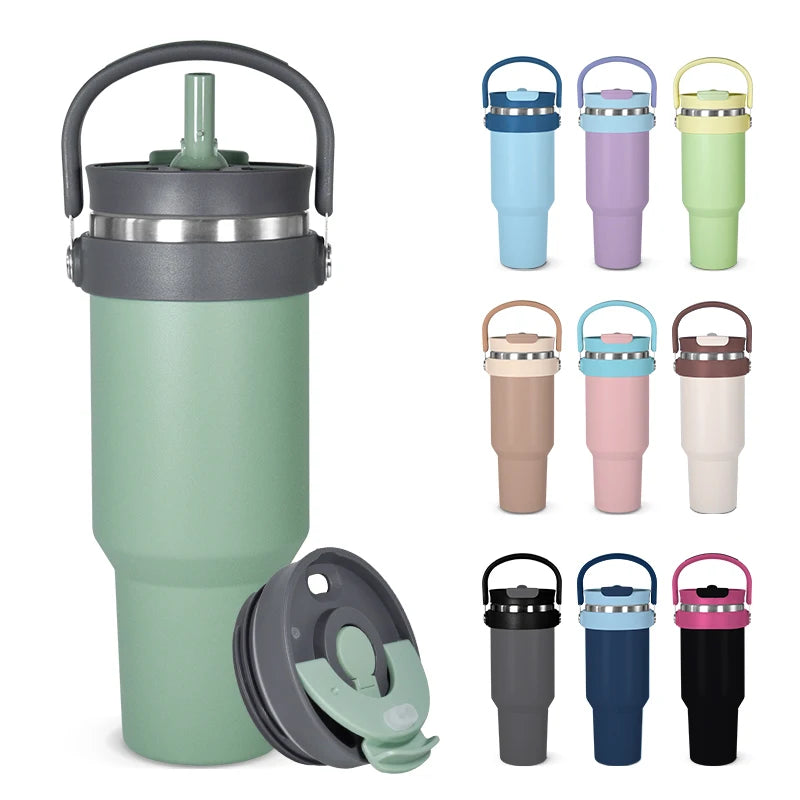 Wholesale 40oz Double Wall Insulated Travel Mugs Sport Water Bottle With Handle 304 Stainless Steel Leak-proof Tumbler