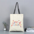 Wholesale Custom LOGO Printed Cartoon Pattern Organic Cotton Bag & Reusable Natural Cotton Canvas Shopping Tote Bag