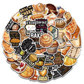 54Pcs Cartoon Baking Food Bread Graffiti Stickers for Wall Table Kitchen Decor Toast Bakery Gift Sticker