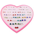 36 Pairs Mixed Design Anti-allergic Crystal Simple Small Ear Studs  Artificial Diamond Resin Stud Earrings