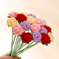 30cm Artificial Rose Handmade Crochet Flowers for Wedding Bouquet DIY Gifts