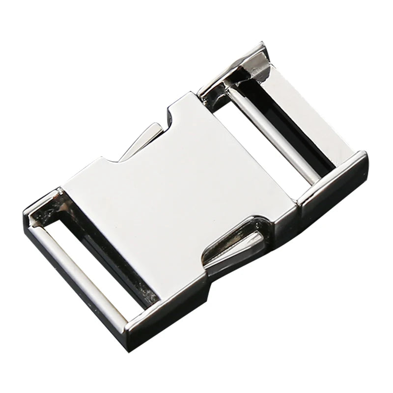 Customized Silver Colored Clothes Leather Belt Adjustable Hardware Metal Zinc 15mm Easy Side Release Buckles