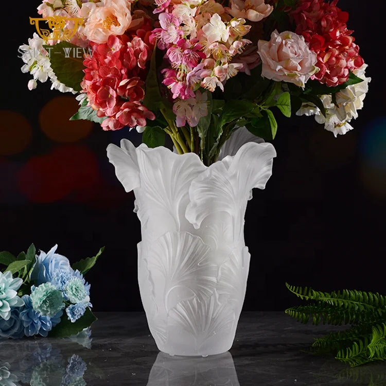 New Handmade Crystal Eco-Friendly Floor Nordic Luxury Flower 2023 Vases for Ramadan Wedding Interior Table Decoration