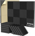 Acoustic Panels 1"X12"X12" Polyurethane Noise Canceling Soundproof Sound Absorbing Foam NRC 0.9-0.95 for Home Office Hotel Walls