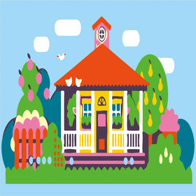 Popular Home Landscape of Kids Image Diy Paint by Number Kids Art Kit Children Boys Girls Students 20x20cm with Frame