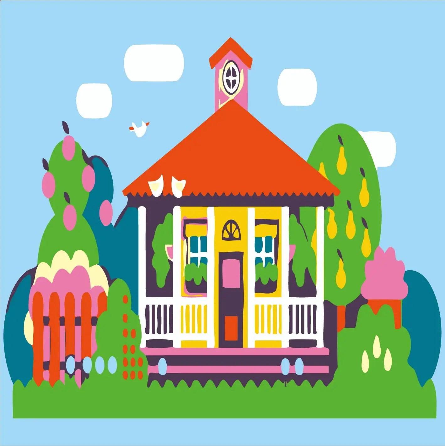 Popular Home  Landscape of Kids Image Diy Paint by Number Kids Art Kit Children Boys Girls Students 20x20cm with Frame