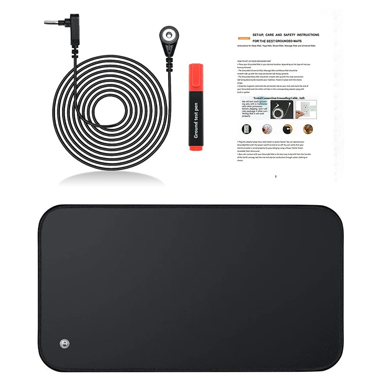 30*60CM Earthing Mat Grounding Pad With 15FT Grounding Cord and Ground Test Pen for Enhanced Circulation Reduces Inflammation