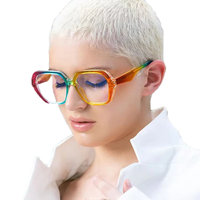 PSTY82084 Irregular Tortoise Anti Blue Light Computer Glasses Spring Hinge Luxury Designer Eyeglass TR90 Frames Optical Eyewear