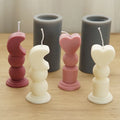 Love Heart Shape Candle Silicone Mould Moon Design Pillar Soy Wax Silicone Mold DIY Candles Tool
