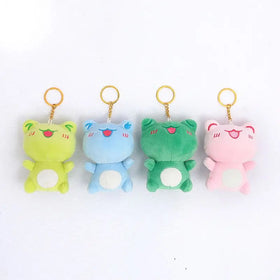 Promotion Mini Big Eye Frog Band Plush Mini Stuffed Animal Wholesale Keychain Doll Machine Pendant Cute Frog Plush Toys Keychain