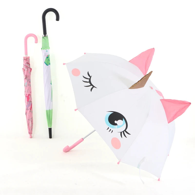 Wholesale Cheap Children Animal Printing Kids Umbrella Lightweight Durable Waterproof With Custom Cartoon Pattern Cute Umbrella