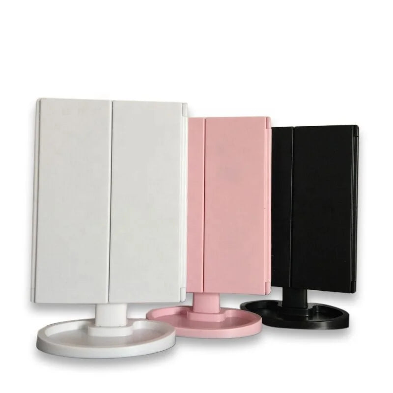 Factory 2023 Vanity Mirror With Lights Magnification Trifold Makeup Mirror 22 Led Lights Women Gift Led Makeup Mirror