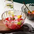 2022 New Gold Rim Petal Shaped Glass Salad Bowl Set