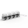 Four-Button Square Yellow Mechanical Keyboard Switch Keycap Plastic Keychain Toy Blank Keychain
