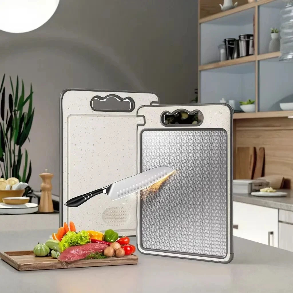 Double-sided 304 Stainless Steel Kitchen Cutting Board Eco-Friendly Dishwasher Safe Gift Box Packaging