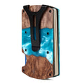 New Custom RFID Blocking Minimalist Resin Wood Aluminum Card Wallet Holder