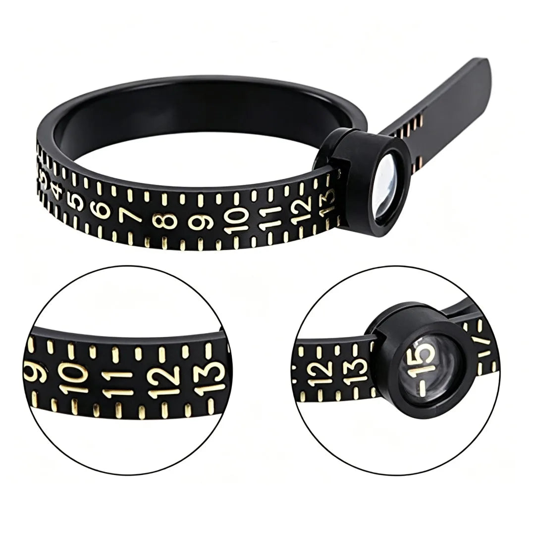 Hot Sale Custom Logo Plastic Ring Sizer Magnifier Jeweler's Gauge Measuring Tools for US/EU/UK Equipment for Jewelry Size
