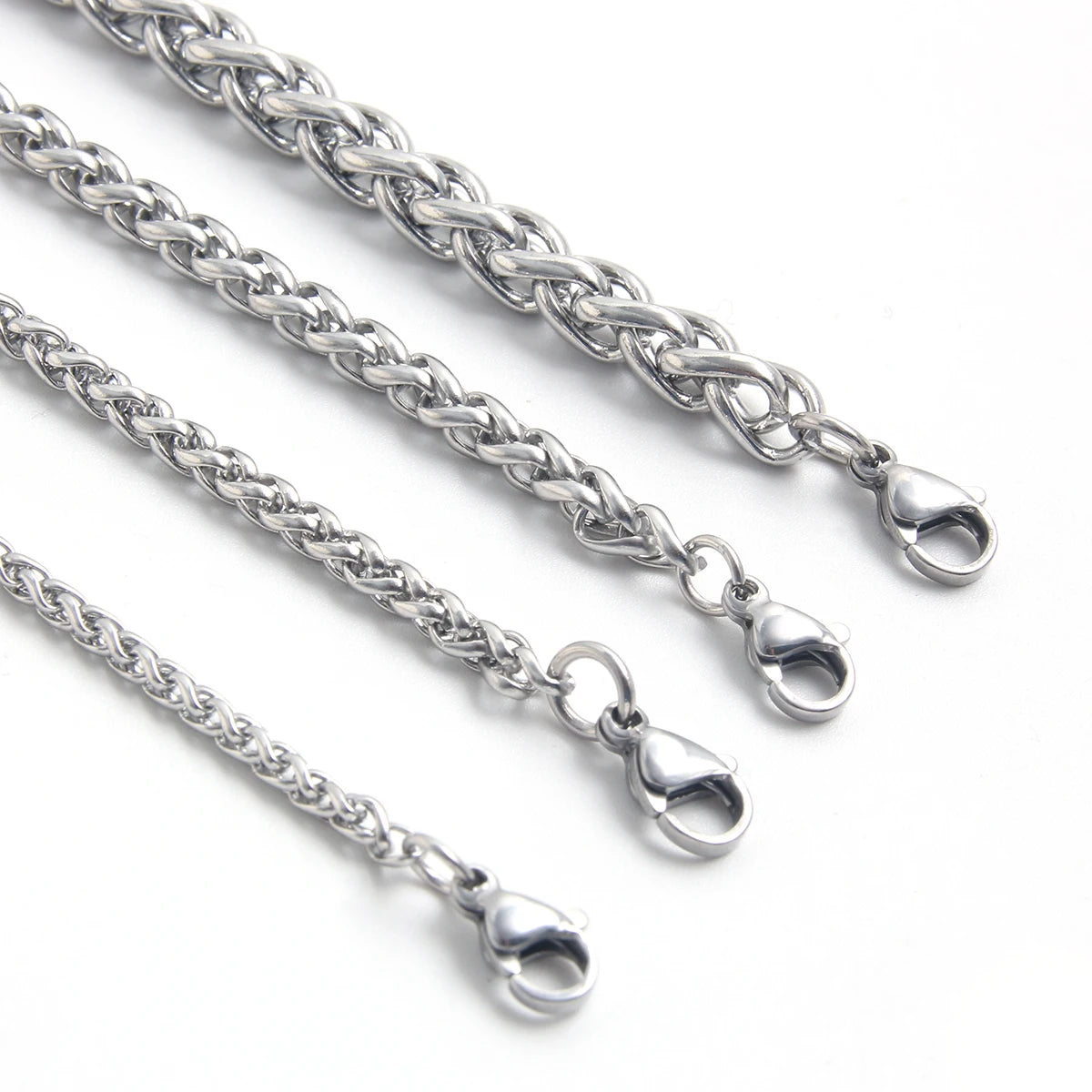 2.5/3/4/6MM Waterproof Men/Women Jewelry Accessories Silver Plated 316L Stainless Steel Keel Chain Figaro Necklaces