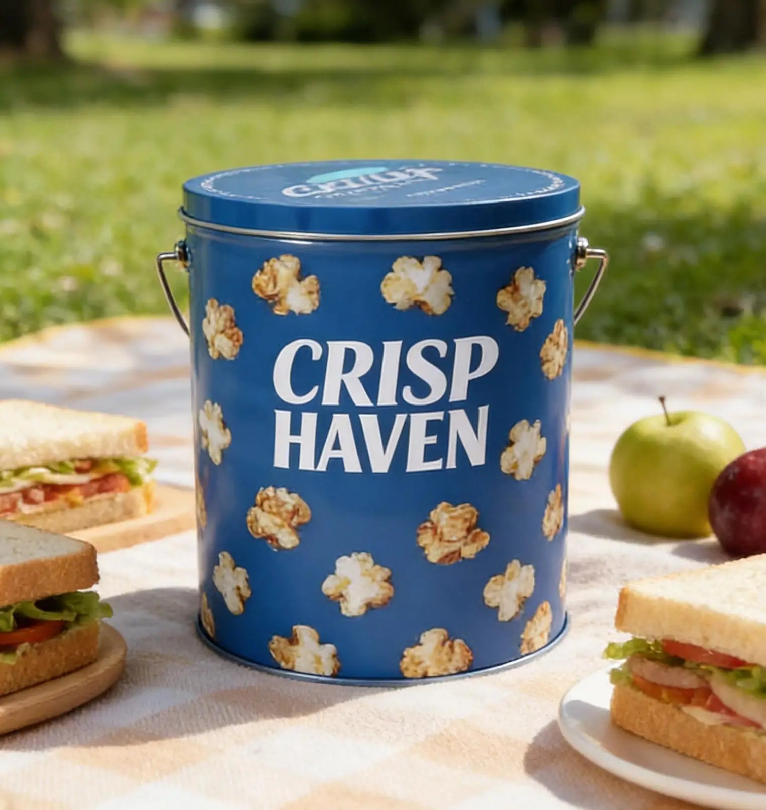 Wholesale Custom 3.5 Gallon 24oz Christmas Popcorn Tin Box Beer Ice Bucket Empty Tin Cans with Lids 1 Gallon Popcorn