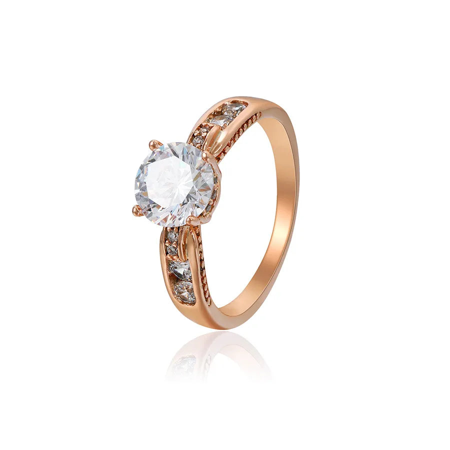 A00911579 xuping Jewelry Royal Vintage Fashion Elegant Delicate Diamond Rose Gold Couple Finger Ring