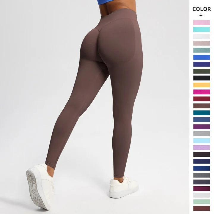 New MOQ 1 Women's Soft Sport Wear Scrunch Butt Lift Seamless Leggings Custom Ribbed Push Booty Workout Gym Fitness Elastic Waist