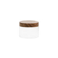 High Quality Wholesale White Ceramics Glass Jar Walnut Wooden Screw Lid Empty Opal White Cosmetic Cream Jar