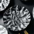 Nordic White and Black Ceramic Plates Dinnerware Rock Design Ceramic Dinner Plate