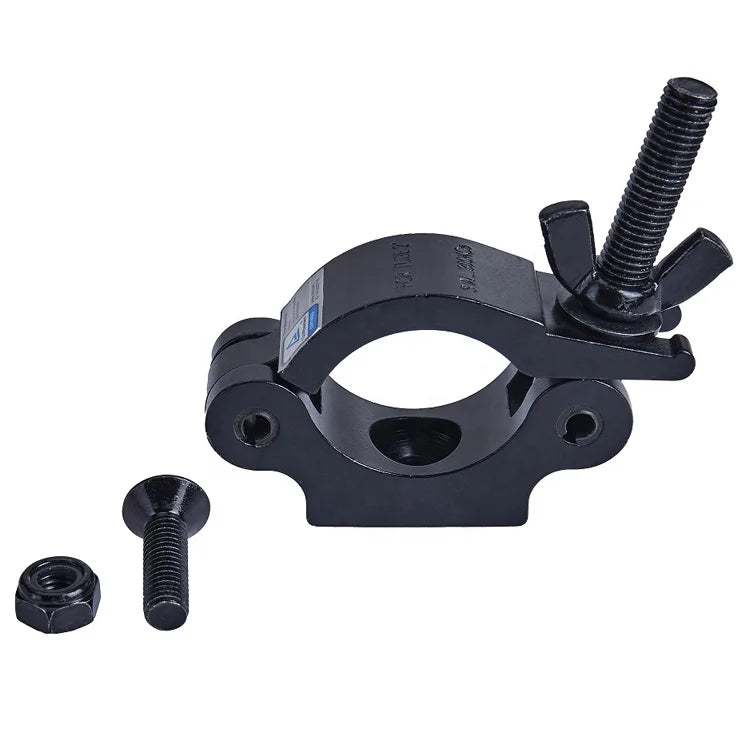 30mm Width Black 2 Inch Aluminum Heavy Duty  Half Coupler Truss Clamp Fit for (38- 52)mm Stage Light Clamps and Dj Lights Clamp