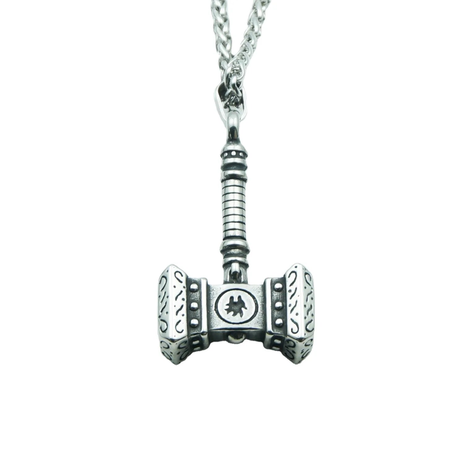 Vintage Viking Stainless Steel Thor Hammer Pendant Necklace Men Jewelry Accessories