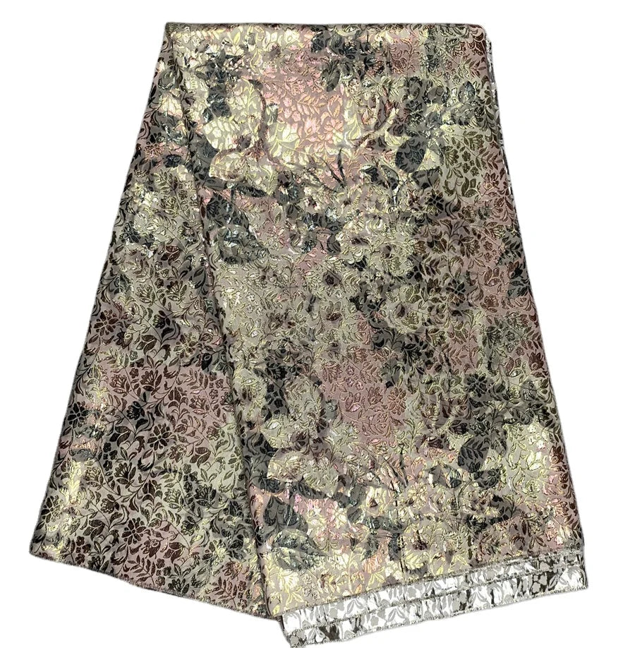 Hot Selling Bazin Brocade Dress Lace Fabric Traditional Embroidery Jacquard Brocade Fabric Polyester