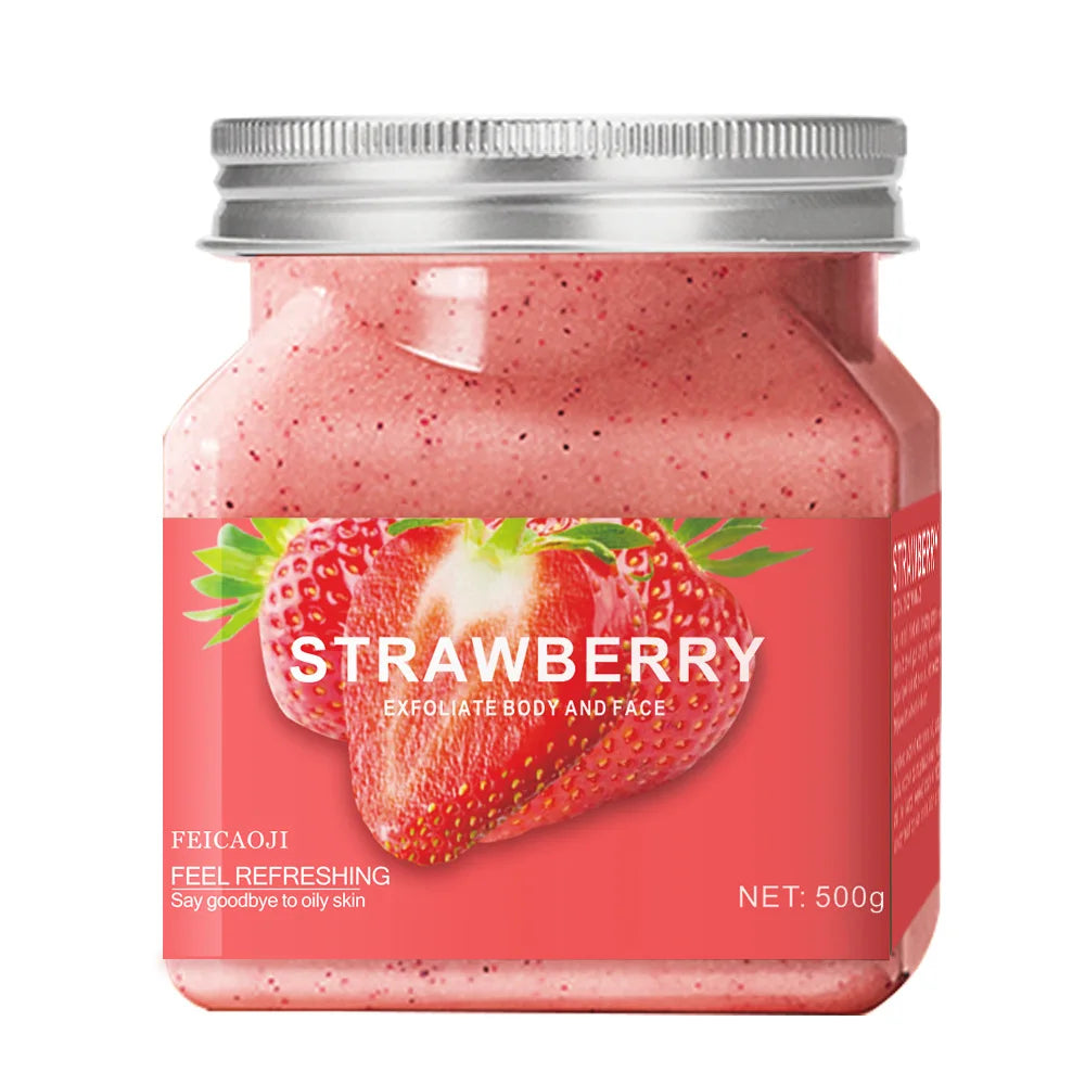 Private Label Natural Exfoliating Deep Cleansing Face Whitening Scrub Strawberry Sherbet Body Scrub