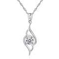 Hot Selling Stylish S925 Silver Twist Chain Pendant Necklace Rhodium Plated Waterdrop Shape Fashion Jewelry for Weddings Parties