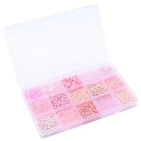 15 Lattices Glass Beads Material Bag Suite Handmade DIY Beaded Bracelet Necklace Accessories Scattered Beads