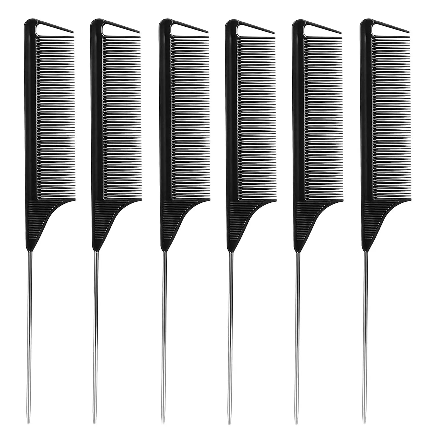 Customized Logo Black Braiding Long Hair Rat Tail Plastic & Metal Sustainable Salon Hair Tools