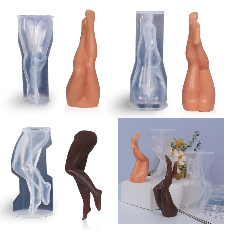 Human Leg Silicone Mold 3D Leg-shaped Candle Mold Scented Candle Home Decoration Ornament