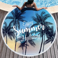 Art Retro Decor Tropical Letters Poster Microfiber Tassel Beach Towel 3D Print Aesthetic Compressed Quick-Dry Spa Pool Gym