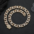 NUOYA 15MM Miami Cuban Link Chain Necklace Women Iced Baguetter Diamond Infinite Sign Gold Plated Mixed Inlaid Zircon Cuban