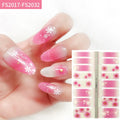In Stock Wholesale No-UV French 3D 16 Fingers Nail Polish Gel Wraps Stickers Art Environmental Friendly Flower PET Gel Nails