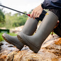 Thick-Soled High-Heeled Wear Resistant Rubber Shoes Camping Rain Boots Outdoor Wading Upstream Fishing Waterproof Non-Slip Boots