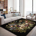 Butterflies and Flowers Pattern Area Rugs Anti slip and Machine Washable Polyester Fiber Carpet for Living Room Bedroom