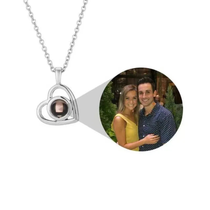 Valentine's Day Gift Projection Necklace Custom Picture Family Memory Jewelry Necklace Stainless Steel
