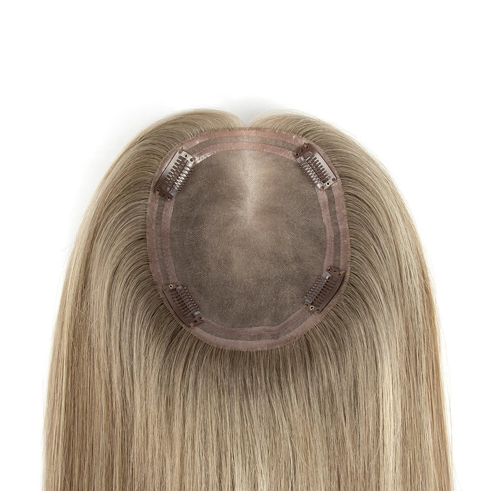Wholesale Price Virgin European Indian Jewish Real Women's Human Hair Npu Pu Lace Base Topper Clip on for Women