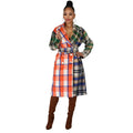 High Selling Winter Warm Thick Jacket Women's Fashion  Plus Size Long Plaid Woolen Checker Trench Coat